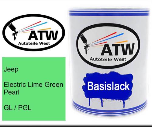 Jeep, Electric Lime Green Pearl, GL / PGL: 1L Lackdose, von ATW Autoteile West.